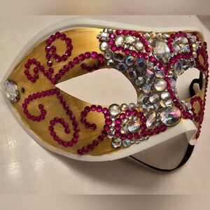 Custom gold domme mask/masquerade mask/photoshoot prop